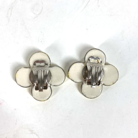 LOUIS VUITTON Louis Vuitton Flower Earrings Ceramic Women's White - Picture 4 of 8